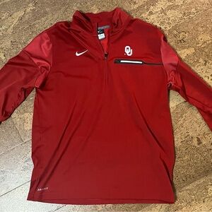 Large crimson/maroon Nike Oklahoma quarter zip